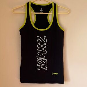 Zumba Fitness Graphic Tank Black and Bright Green